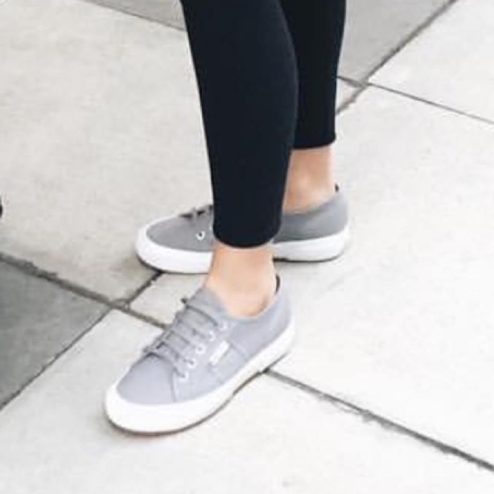 SUPERGA Italian Leather FGLU Fantasia Grey Sneakers NEW IN BOX - Picture 5 of 16